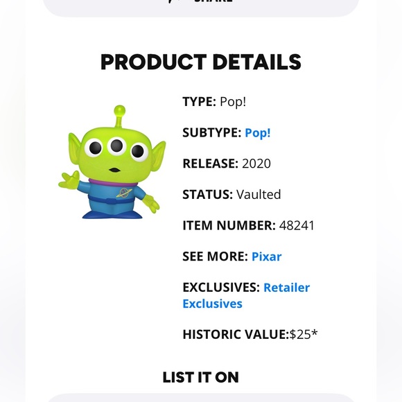 Toy Story GlitterTranslucent Alien Funko & Pizza Planet Tee BoxLunch Ltd.Edition - Picture 12 of 12